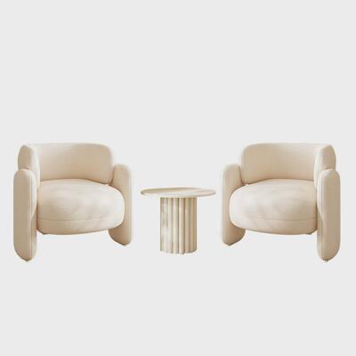 创意风奶油单人沙发椅设计师轻奢休闲椅简约单椅网红美容院休息区