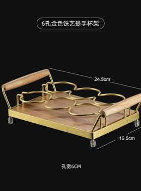 专用酒具白酒杯架置物摆件家用创意分酒器竹木制托架子收纳展示