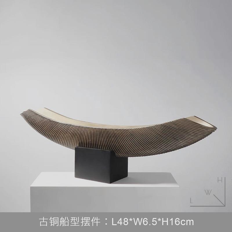 古风中复古树脂马家居装饰品客厅书房样板间办公室别墅摆件软装