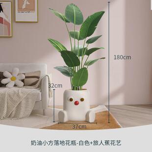 客厅落地花瓶摆件电视柜旁边盆栽家居装饰品仿真绿植创意花盆