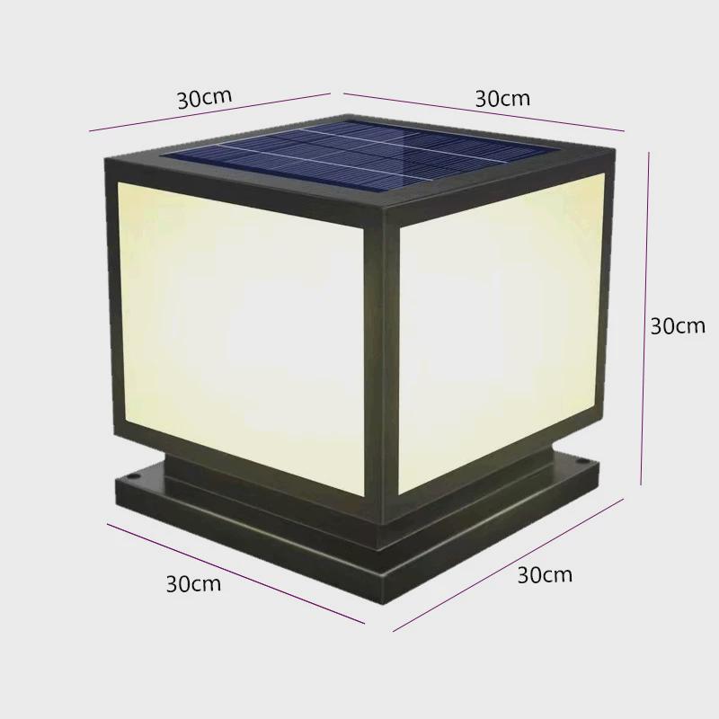 新款太阳能柱头灯现代户外防水庭院家用别墅户外墙头超亮门柱子灯