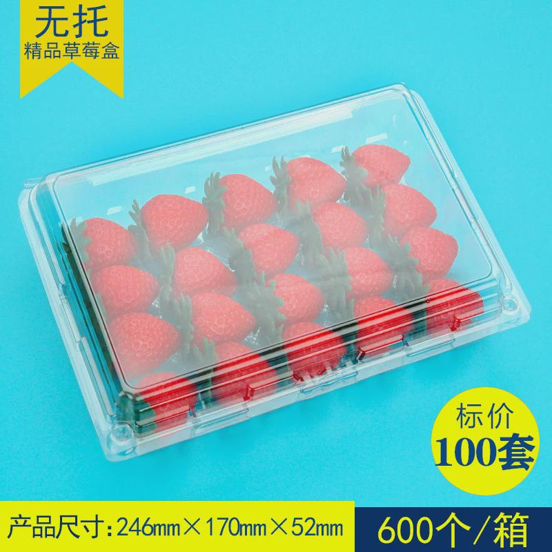 一次性透明带内托粒草莓包装盒12粒15防震20粒塑料水果托盒包装盒