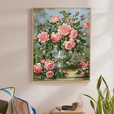 q683diy数字油彩画水彩油画填色解闷手工画画填充涂色定制装