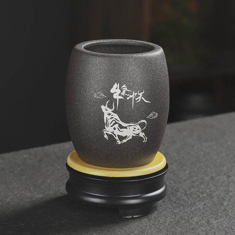 高档陶瓷多功能创意旋转笔筒家用办公文具收纳罐国粹桌面摆件礼品