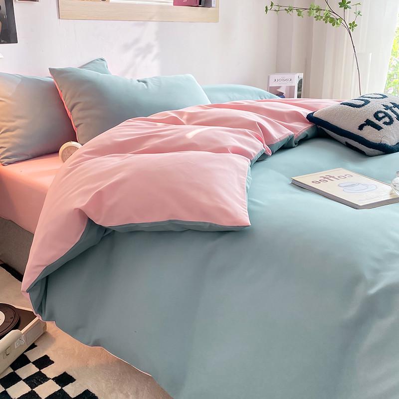 ins四件套被罩纯水洗棉床单被套被子学生宿舍床上用品全套4三件套