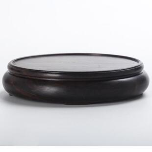 实木底座花瓶花盆鱼缸奇石佛像圆形木质摆件底座工艺礼品摆饰黑梓