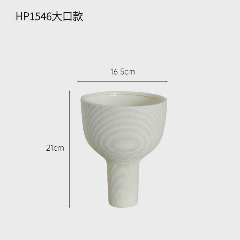 ins风陶瓷大口径花瓶素胚北欧白色干花瓶客厅桌面装饰摆件插花器
