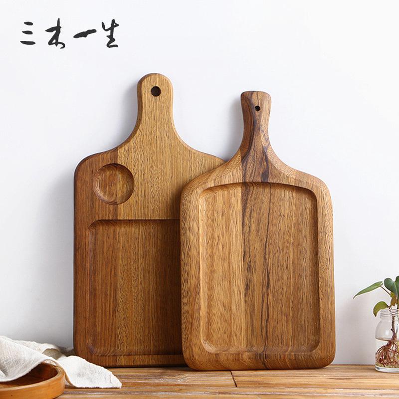 现代简约北欧餐具托盘木质披萨盘面包板快餐盘定 制