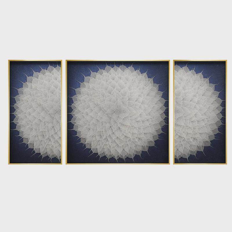 zb6m瑞杰立体实物画《菩提新中式》树叶禅意手工挂画别墅客厅三