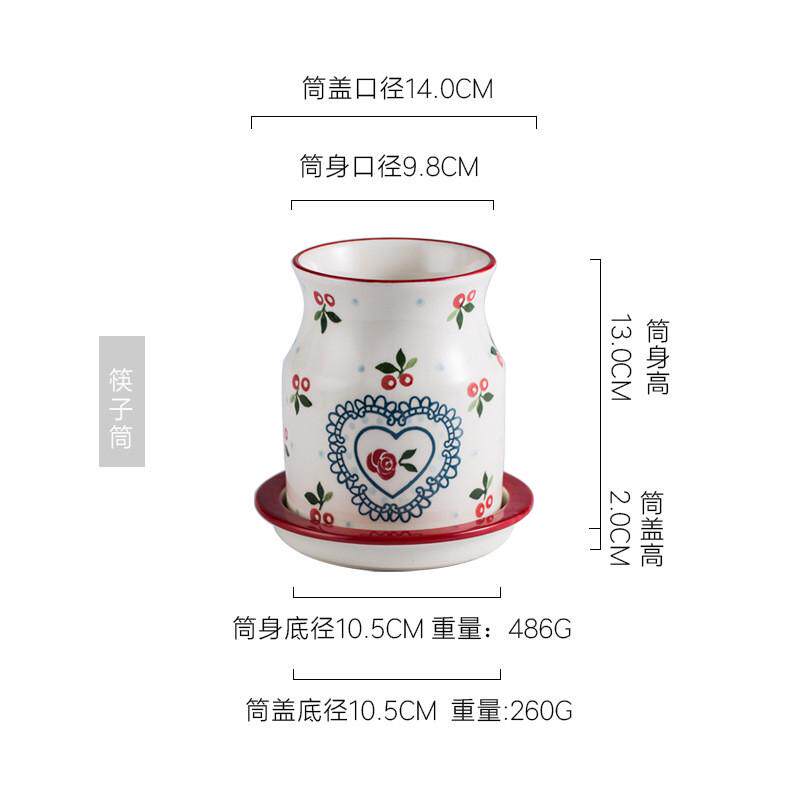 华餐具收纳盒欧式创意陶瓷筷笼沥水筷子桶家用孚筷子筒