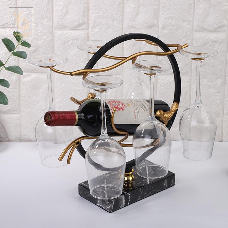 厂家直供创意红酒吊杯架铁艺铁艺红酒杯架倒挂中国风红酒架
