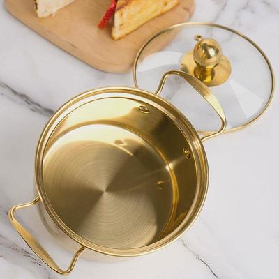 商用小火锅宿舍泡面锅电磁炉专用煮面锅不锈钢1-2人食仿铜锅仔