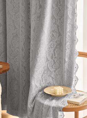 t5lp法式复古窗帘蕾丝轻奢客厅双层布纱一体遮光2023卧室新款绍兴