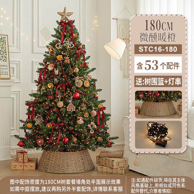 新款圣诞树带灯发光大型加密圣诞节套餐树仿真树摆件落地商场装饰
