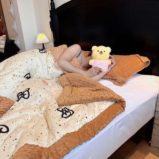 秋冬保暖被子被芯棉豆豆被加绒加厚冬被可机洗春秋冬季 棉针织