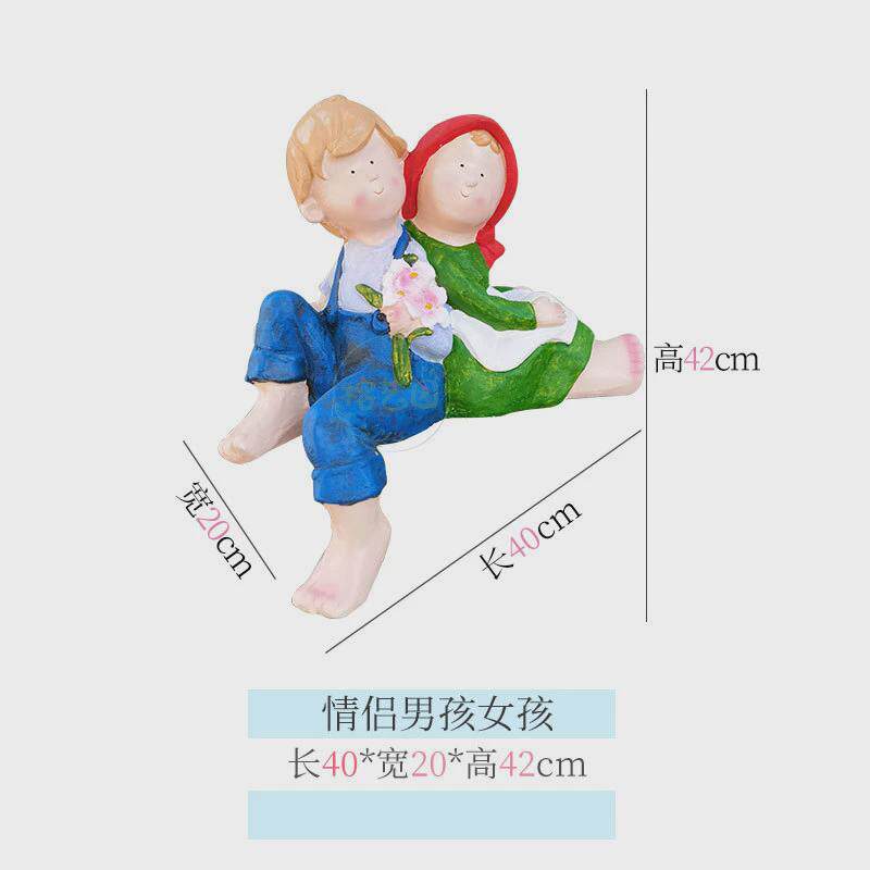 卡通娃娃小孩摆件树桩花盆多肉户外造景可爱花园杂货装饰庭院布置