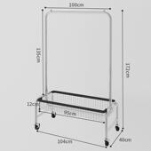 挂衣架落地卧室简易晾衣架家用多功能单杆室内可移动衣帽架展示架