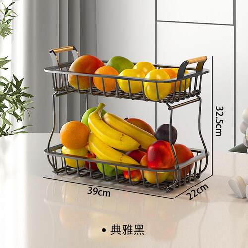 厨房水果蔬菜架子收纳架餐桌铁艺桌面置物架收纳筐杂物整理筐新品