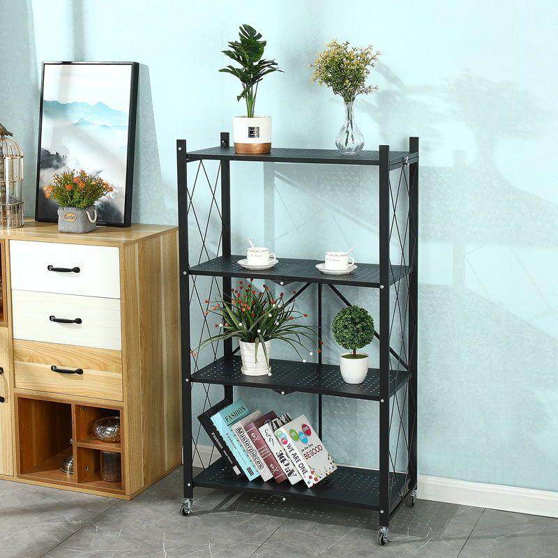 免安装折叠厨房多功能置物架落地多层收纳架储物架微波炉架子锅架,商业/办公家具,置物架/陈列架/储物架/展示架,淘宝优惠券,粉丝福利购,淘宝优惠卷