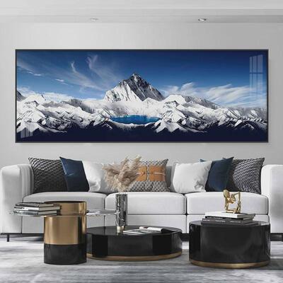 背靠金山客厅装饰画贡嘎沙发背景墙挂画梅里雪山办公室山水风景画