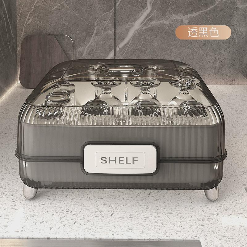 碗碟餐具收纳盒家用易清洁沥水碗架防尘碗筷沥水架厨房置地式带盖