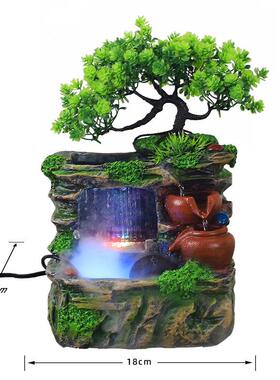 fountion厂家直销假山流水摆件小桌面简约树脂工艺品装饰促销礼品