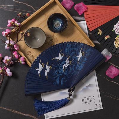 结实中国风折叠扇子家用 耐用全竹古典扇子女士日式古风古典厂家
