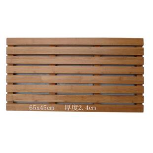 竹制办公地垫方形门口木地垫中式防滑木垫手工编制木质隔热踏垫