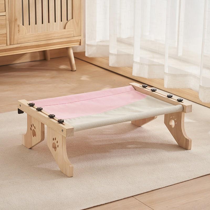 新款猫挂床猫窝阳台窗户猫吊床床边魔术贴实木猫床承重40斤