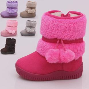 children winter cotton shoes kids girls velvet snow boots