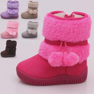 children winter cotton shoes kids girls velvet snow boots