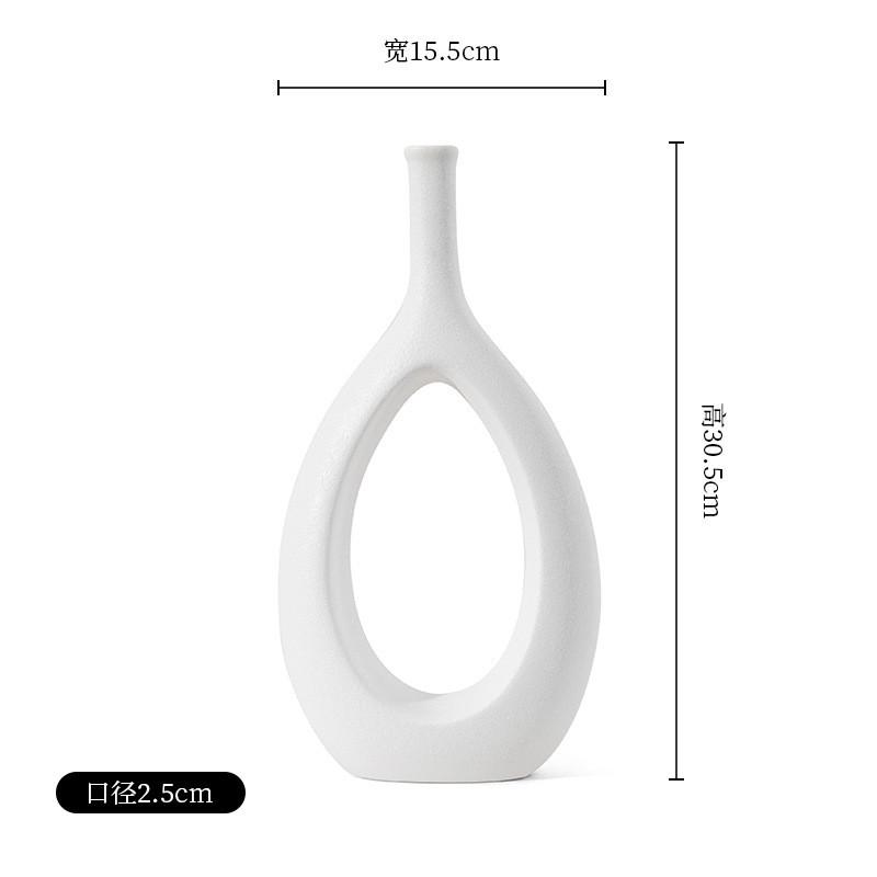 陶瓷花瓶摆件客厅插花简约时尚白色小众专用高级感郁金香玫瑰花瓶