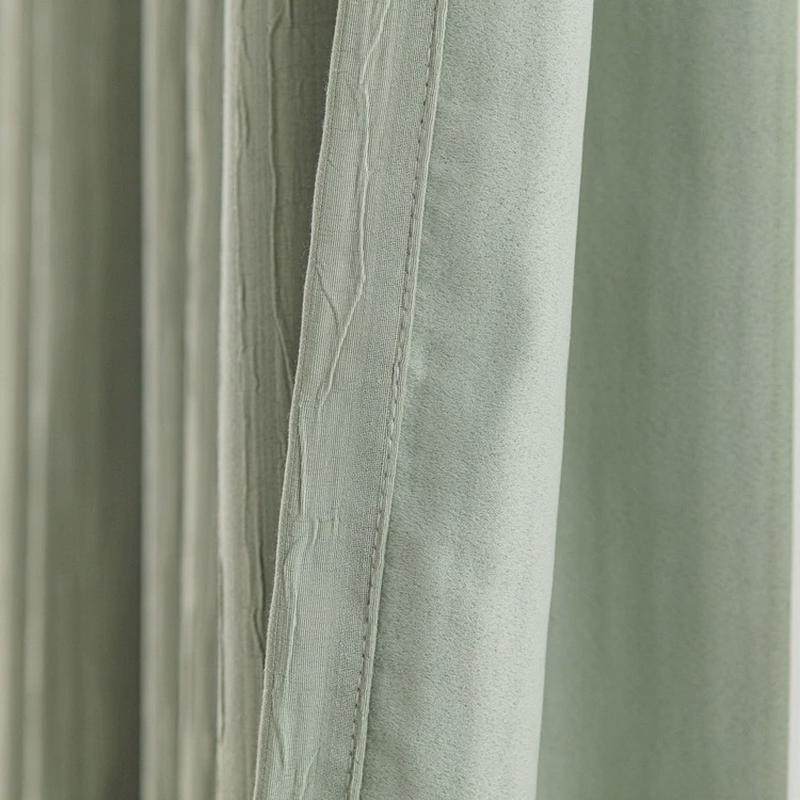 全遮光窗帘日系抹茶绿隔热绉布客厅卧室防晒压挂钩式遮阳窗帘成品,居家布艺,成品窗帘,淘宝优惠券,粉丝福利购,淘宝优惠卷