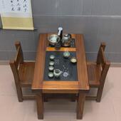 hf2x老船木茶桌椅组合中式 家具纯实木功夫茶台办公室小型客厅阳台