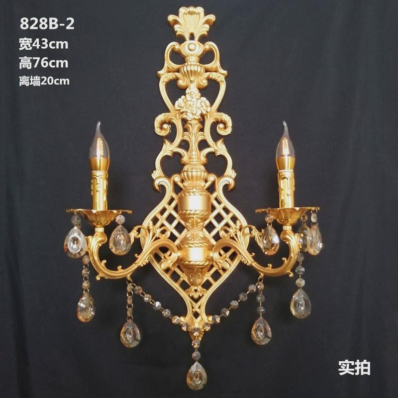 锌合金水晶壁灯欧美式别墅客厅客厅蜡烛壁灯酒店卧室led复古壁灯