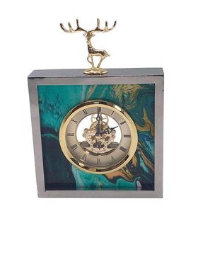 欧式客厅时钟摆件不锈钢轻奢创意摆设卧室静音简约现代高档座钟