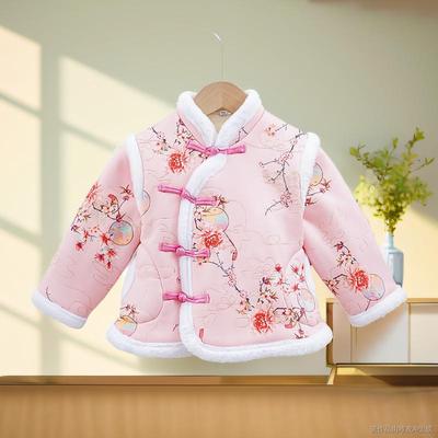 东北大花棉袄儿童女童婴儿宝宝小花袄冬季新款加绒加厚拜年服过年