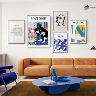 亨利马蒂斯Henri 饰画挂画 Matisse抽象线条猫咪马人物头像油画装