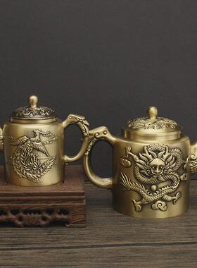 纯铜双人小茶壶功夫茶道铜壶多功能黄铜小酒壶滴水壶铜器镇纸摆件