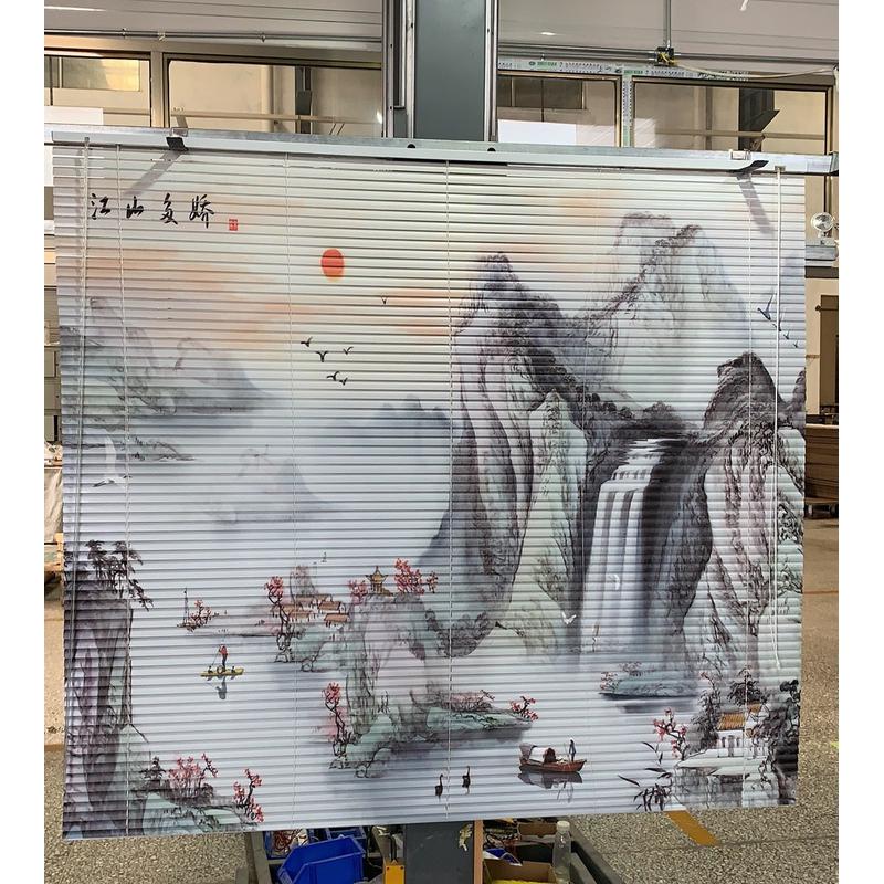 印花阳台百叶窗帘金辉遮光帘卷帘喷绘打印办公室铝合金喷画批发