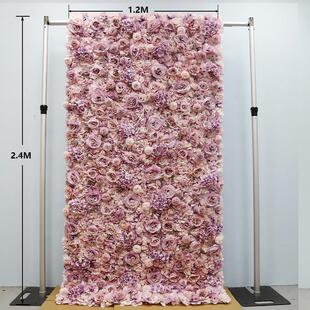 新粉色假花墙婚庆婚礼现场布置仿真花墙酒店装饰背景墙t台花墙