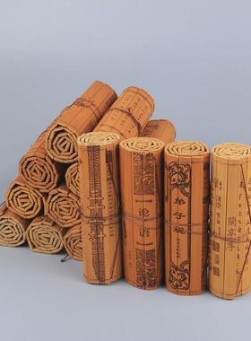 复古小竹简书卷三字经兰亭序论语道德经创意礼品小摆饰家居饰品