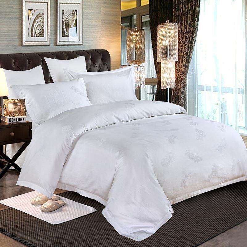 酒店布草全棉宾馆床上用品60支纯棉提花被套双人单人被罩贡缎单件