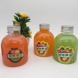 pet透明饮料瓶塑料奶茶瓶一次性创意果汁瓶 400ml透明塑料果汁瓶