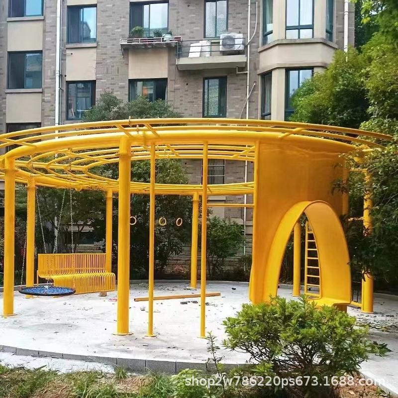 大型户外小区儿童环形秋千健身训练廊架公园游乐运动拓展器材定制