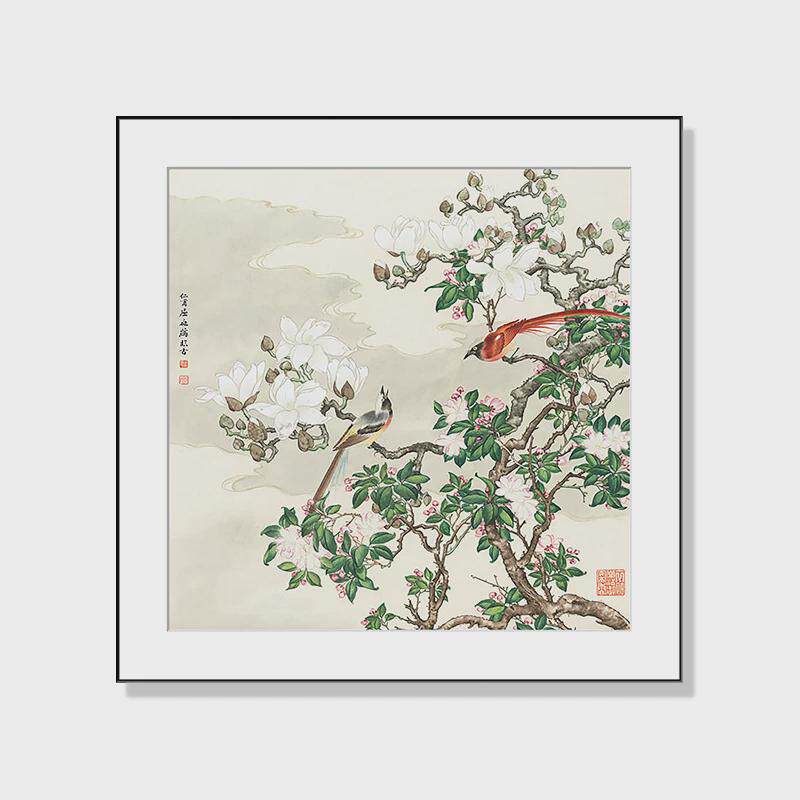 兰花装饰画客厅沙发玄关茶室餐厅办公室壁画新中式花卉禅意挂画