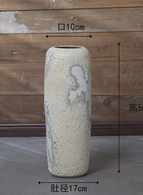 陶瓷落地大花瓶摆件中式装饰品陶罐客厅酒店玄关插花粗陶瓷瓶现代