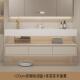 奶油盆岩板浴室柜陶瓷一体风带抽屉双层无缝洗漱台实木浴室柜组合