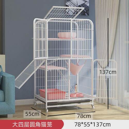 猫笼笼子大二层三层猫窝大型舍别墅可折叠宠物笼子猫咪带厕所厂家