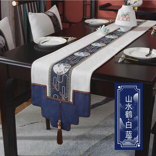 茶席防水桌旗禅意布艺长条新中式高端轻奢茶桌垫茶几桌布桌巾现货